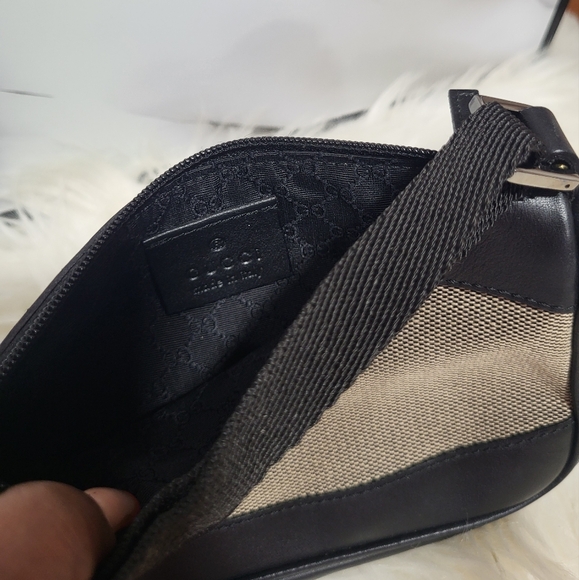 Gucci | Baguette Sherry Shoulder Bag | Beige \ Black Y2K - Picture 7 of 15